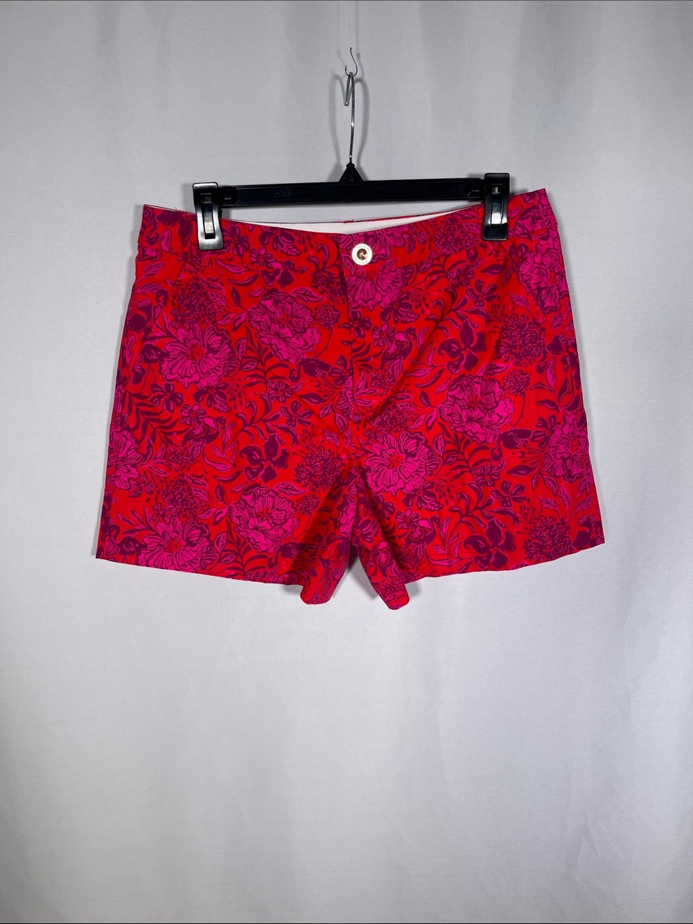 LILLY PULITZER WOMENS RED GRETCHEN HIGH RISE SHORT AMARYLLIS RED 10